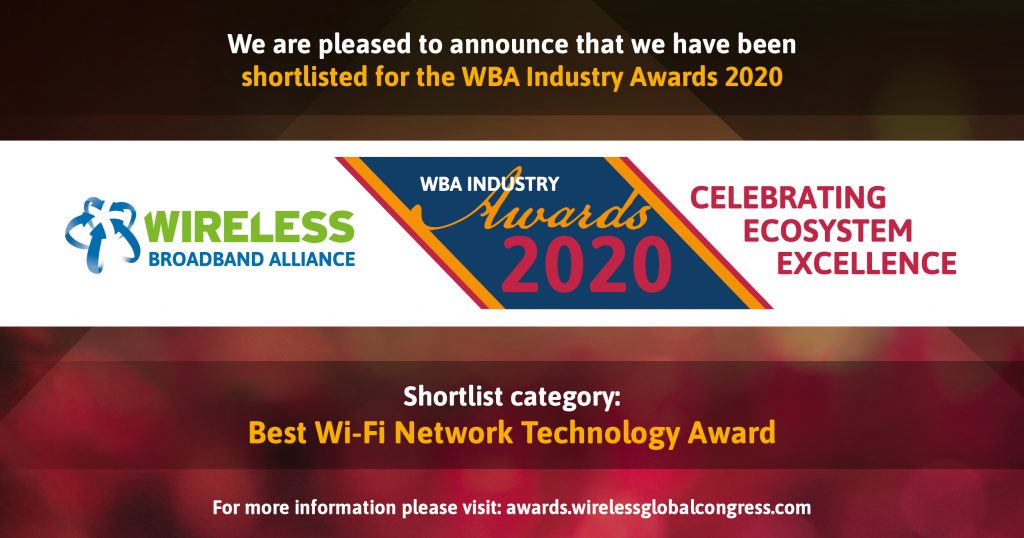 Best Wi-Fi Network Technology GlobalReach WBA Awards 2020